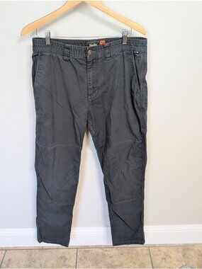 Howler Bros ATX Work Pants Mens 34x32 Grey Canvas Cordura Stretch Double Knee